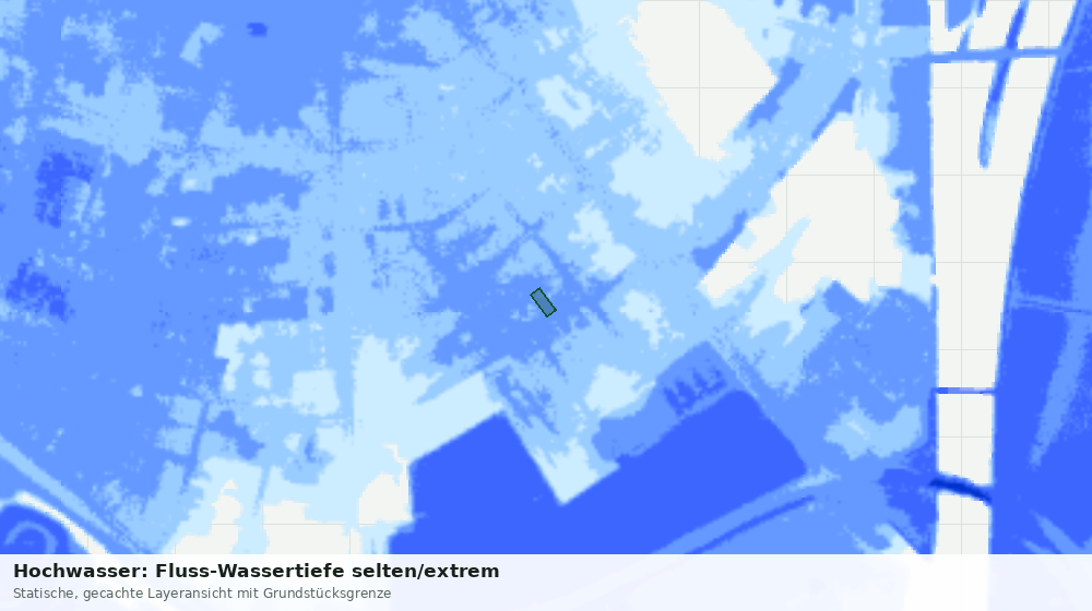 Statische Kartenansicht: Hochwasser: Fluss-Wassertiefe selten/extrem