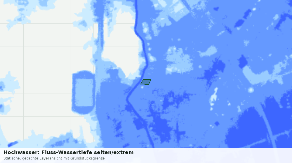 Statische Kartenansicht: Hochwasser: Fluss-Wassertiefe selten/extrem