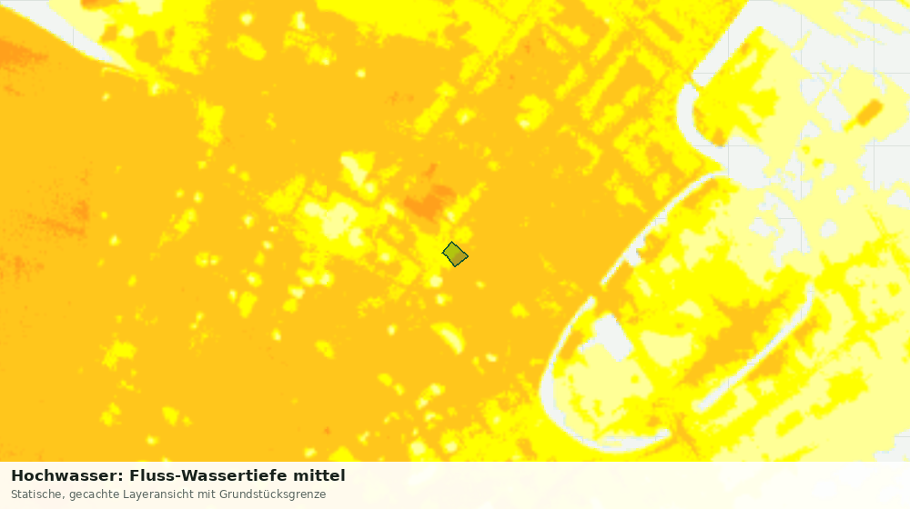 Statische Kartenansicht: Hochwasser: Fluss-Wassertiefe mittel