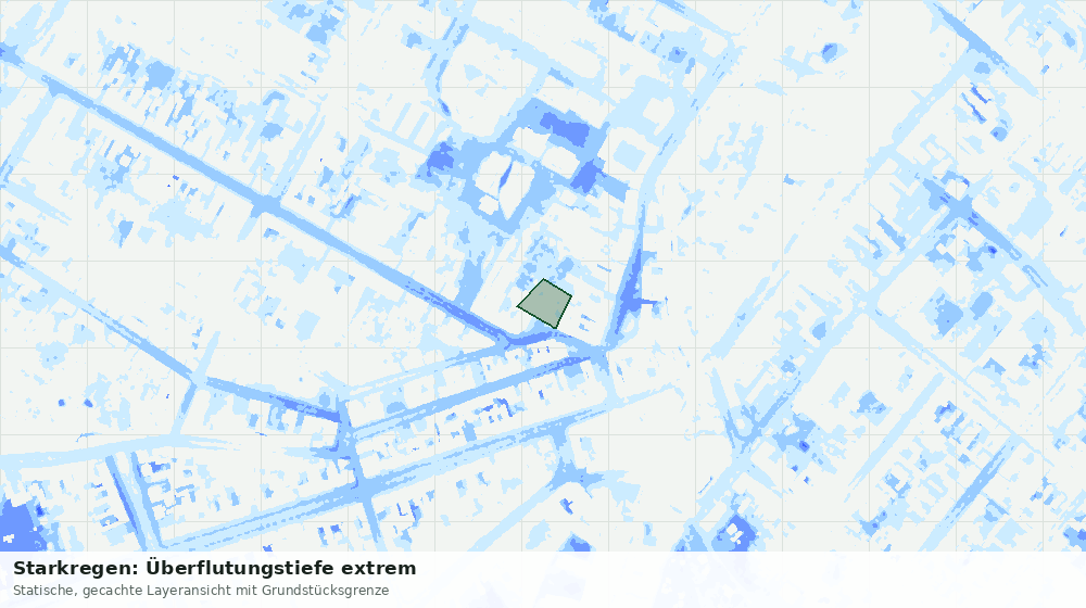 Statische Kartenansicht: Starkregen: Überflutungstiefe extrem
