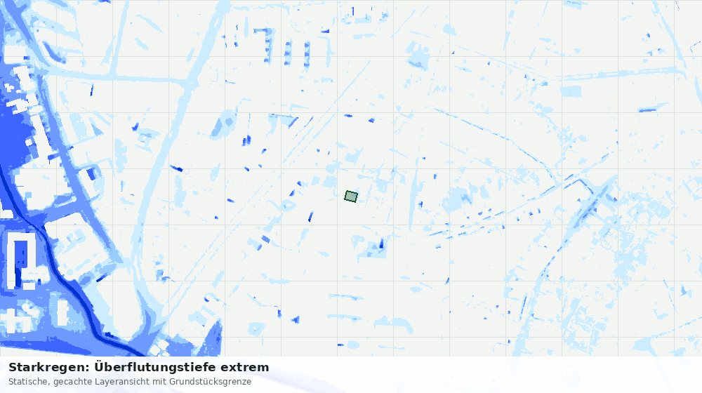 Statische Kartenansicht: Starkregen: Überflutungstiefe extrem