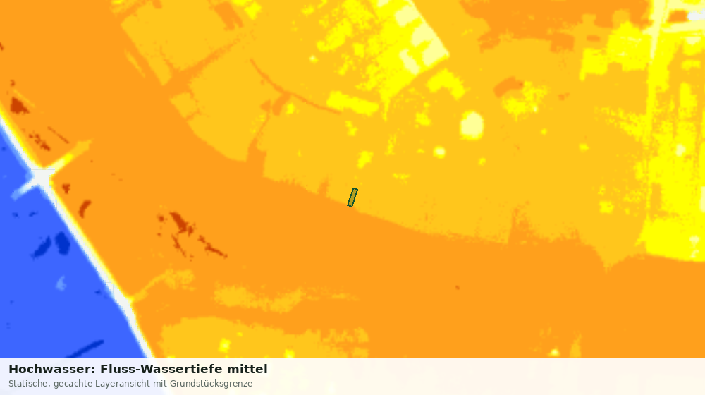 Statische Kartenansicht: Hochwasser: Fluss-Wassertiefe mittel