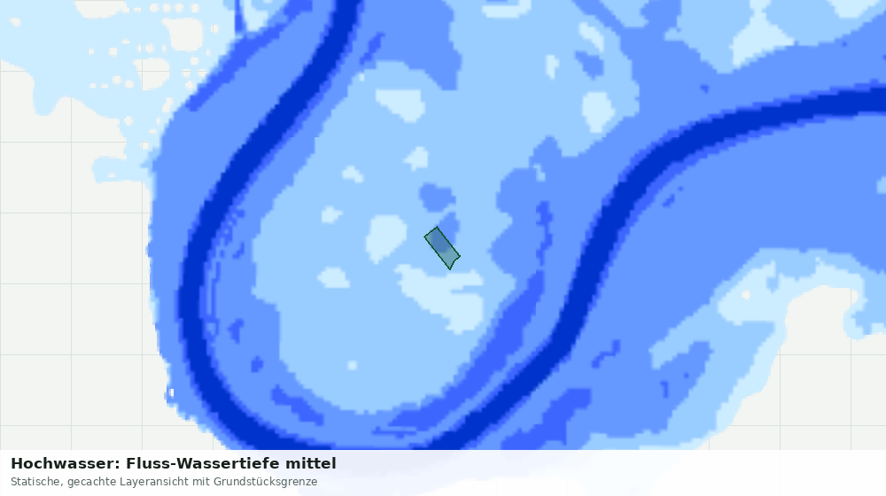 Statische Kartenansicht: Hochwasser: Fluss-Wassertiefe mittel
