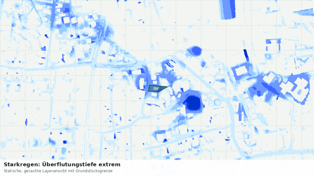 Statische Kartenansicht: Starkregen: Überflutungstiefe extrem