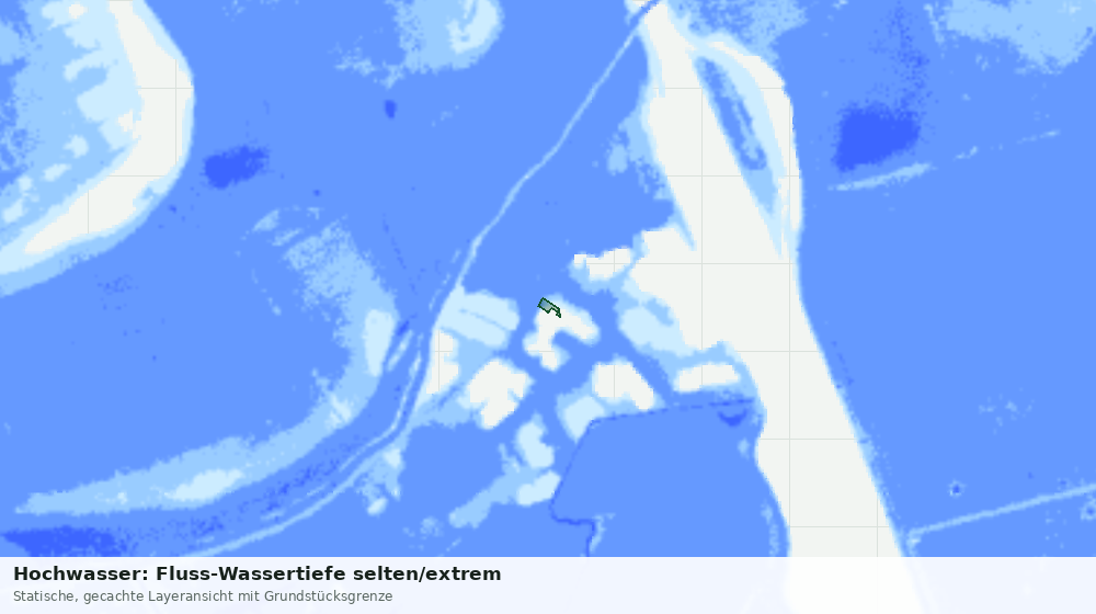 Statische Kartenansicht: Hochwasser: Fluss-Wassertiefe selten/extrem