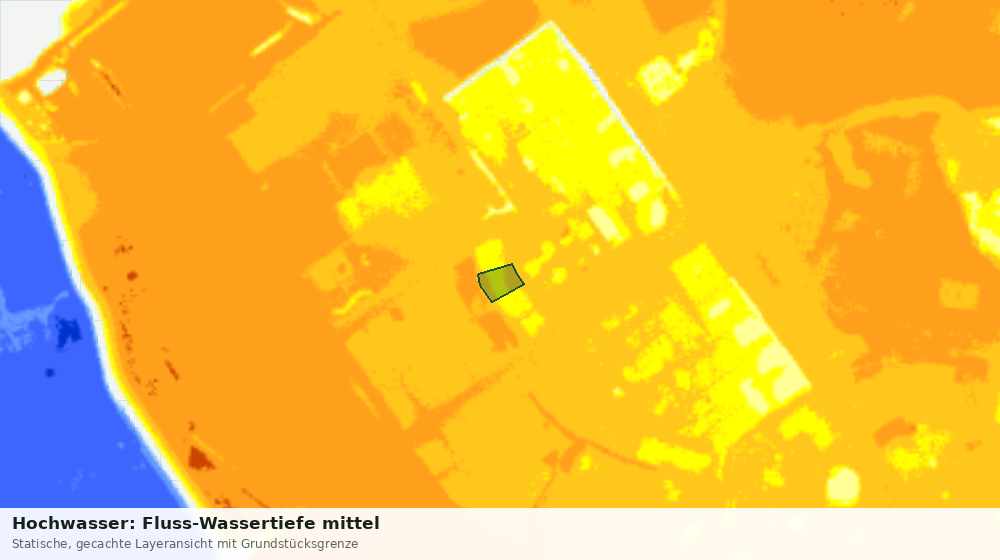 Statische Kartenansicht: Hochwasser: Fluss-Wassertiefe mittel