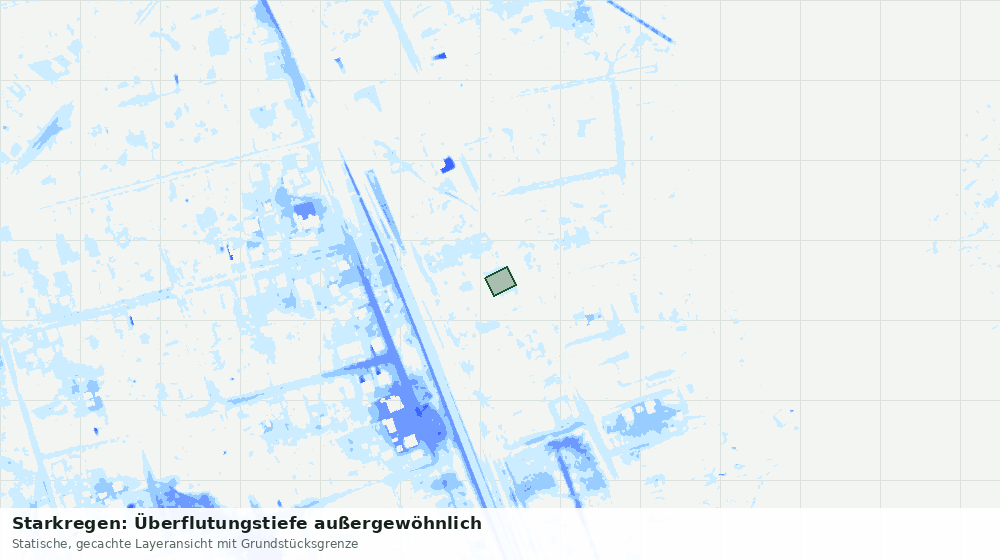 Statische Kartenansicht: Starkregen: Überflutungstiefe außergewöhnlich