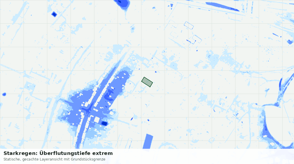 Statische Kartenansicht: Starkregen: Überflutungstiefe extrem