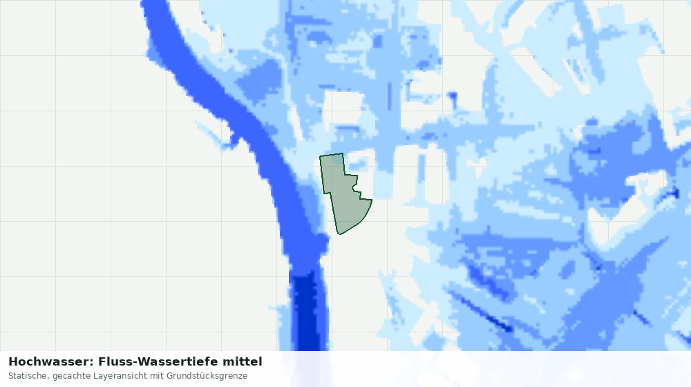 Statische Kartenansicht: Hochwasser: Fluss-Wassertiefe mittel