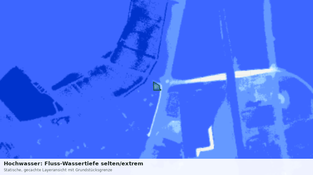 Statische Kartenansicht: Hochwasser: Fluss-Wassertiefe selten/extrem