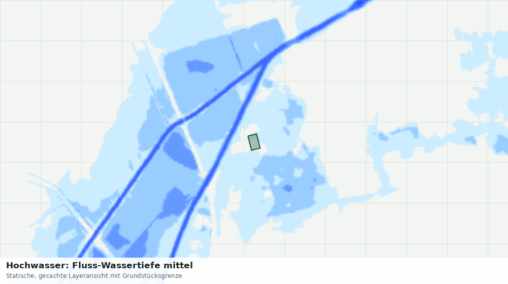 Statische Kartenansicht: Hochwasser: Fluss-Wassertiefe mittel