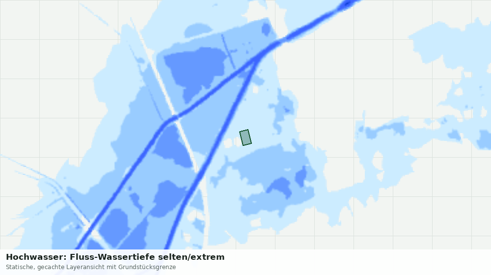 Statische Kartenansicht: Hochwasser: Fluss-Wassertiefe selten/extrem