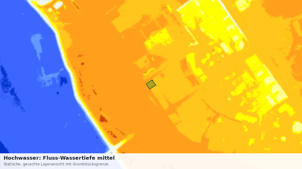 Statische Kartenansicht: Hochwasser: Fluss-Wassertiefe mittel