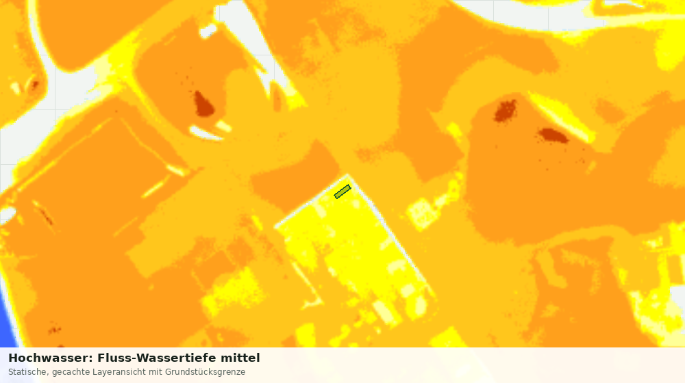Statische Kartenansicht: Hochwasser: Fluss-Wassertiefe mittel