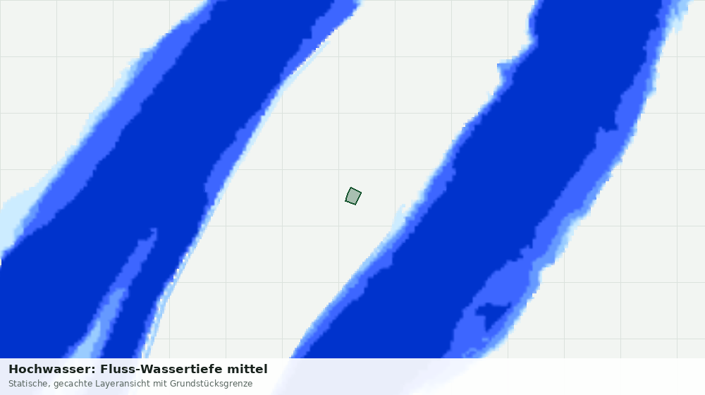 Statische Kartenansicht: Hochwasser: Fluss-Wassertiefe mittel