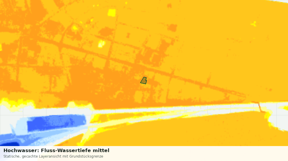 Statische Kartenansicht: Hochwasser: Fluss-Wassertiefe mittel