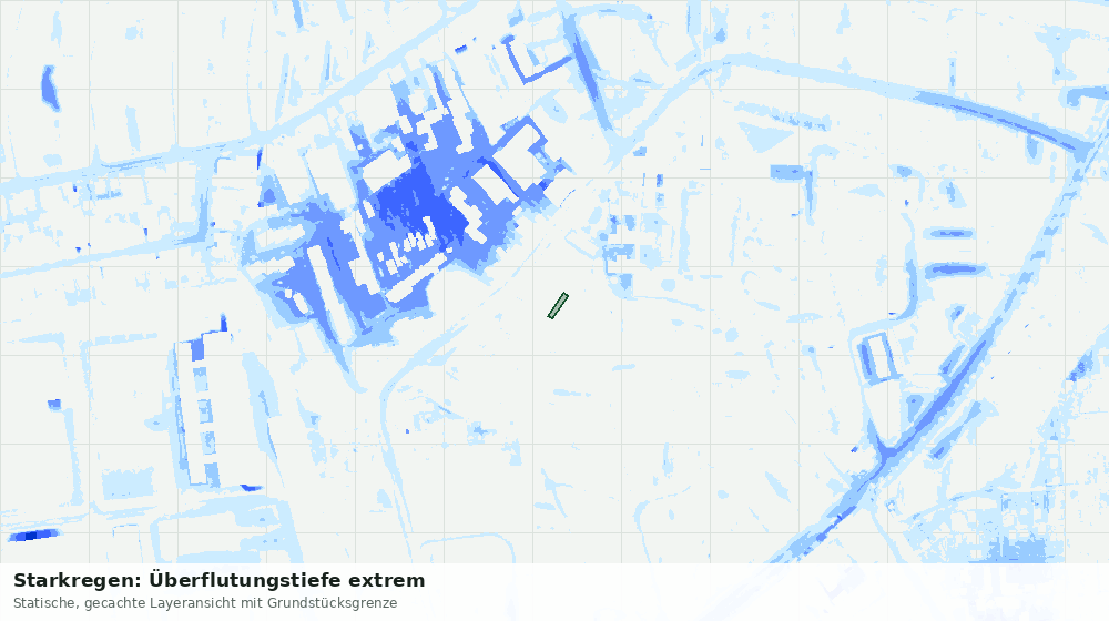 Statische Kartenansicht: Starkregen: Überflutungstiefe extrem
