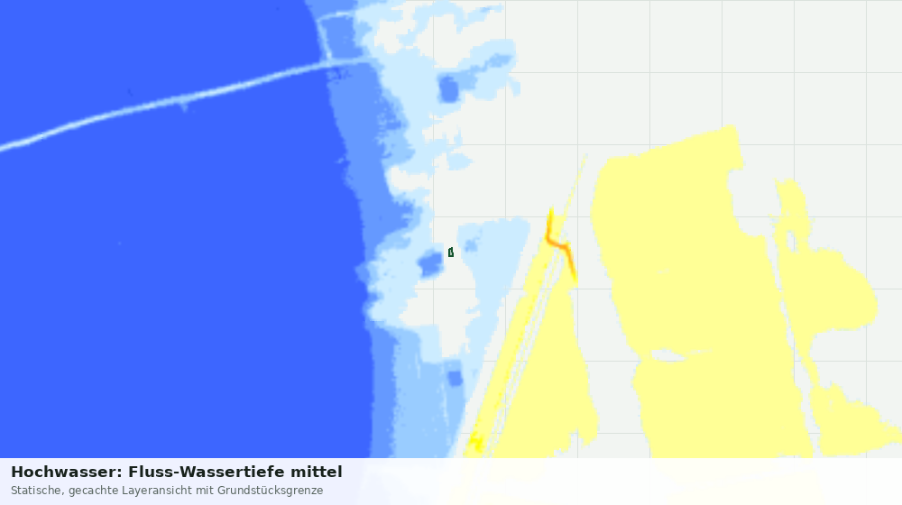 Statische Kartenansicht: Hochwasser: Fluss-Wassertiefe mittel