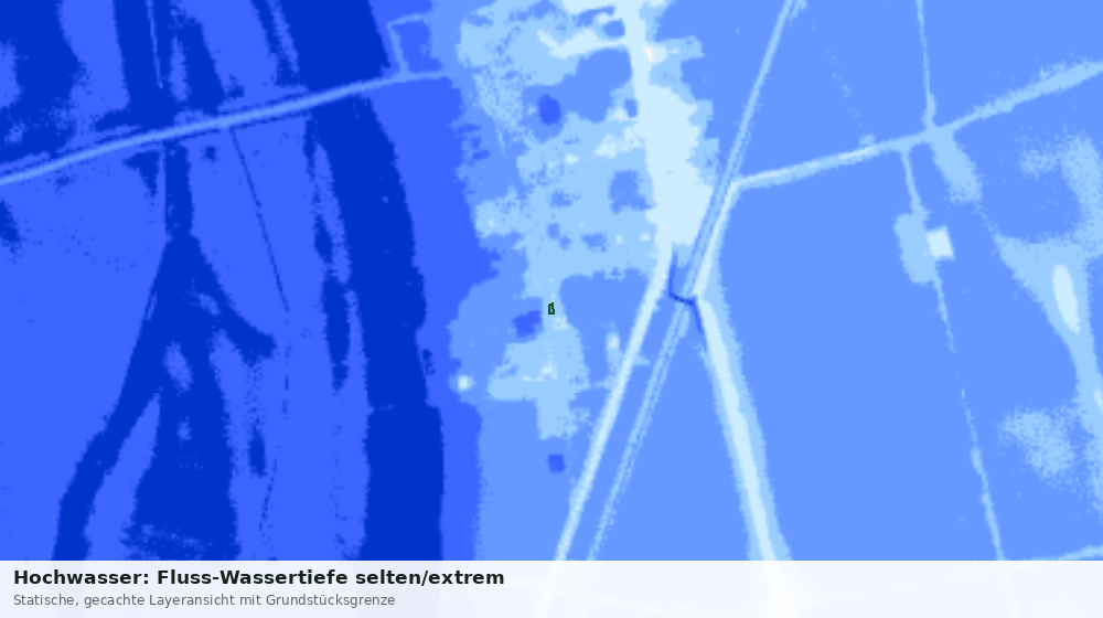 Statische Kartenansicht: Hochwasser: Fluss-Wassertiefe selten/extrem