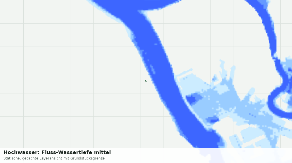Statische Kartenansicht: Hochwasser: Fluss-Wassertiefe mittel