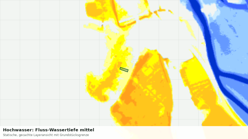 Statische Kartenansicht: Hochwasser: Fluss-Wassertiefe mittel