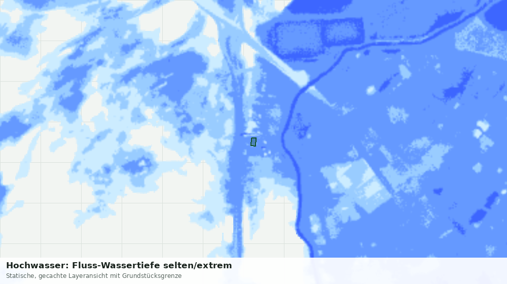 Statische Kartenansicht: Hochwasser: Fluss-Wassertiefe selten/extrem