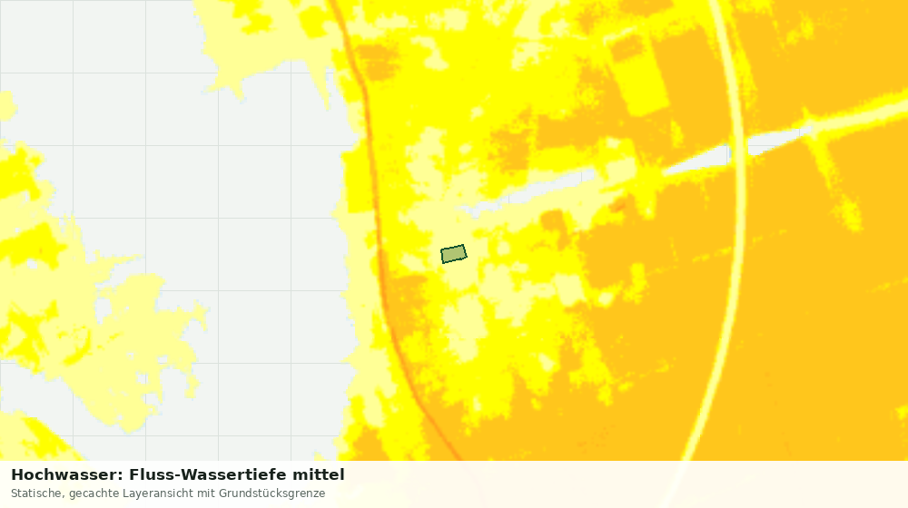 Statische Kartenansicht: Hochwasser: Fluss-Wassertiefe mittel