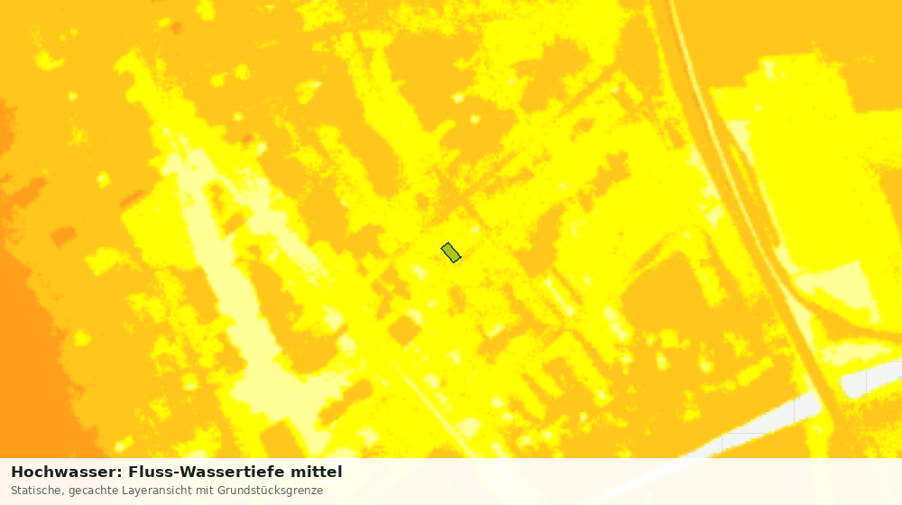 Statische Kartenansicht: Hochwasser: Fluss-Wassertiefe mittel