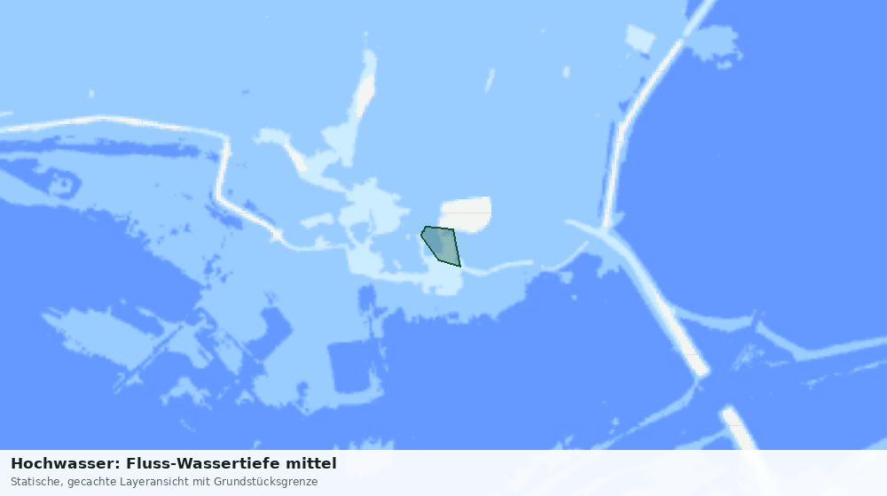 Statische Kartenansicht: Hochwasser: Fluss-Wassertiefe mittel