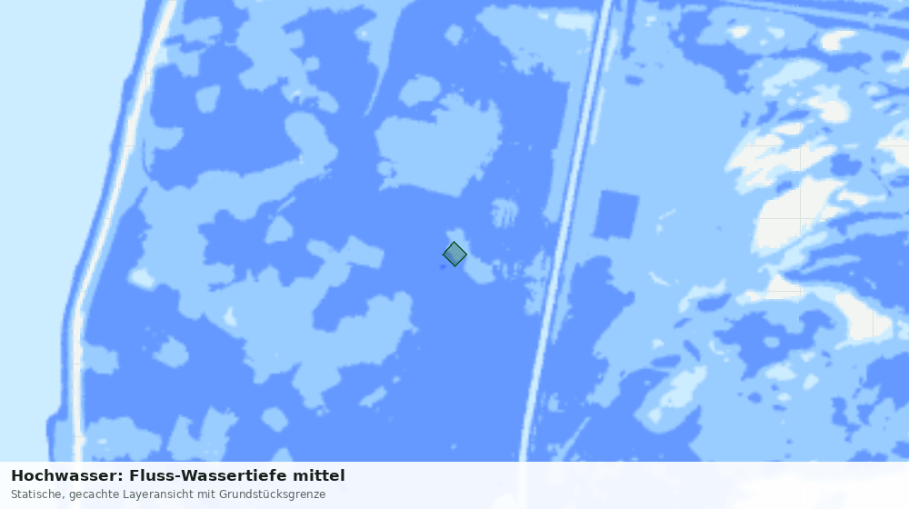 Statische Kartenansicht: Hochwasser: Fluss-Wassertiefe mittel