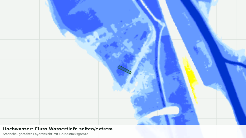 Statische Kartenansicht: Hochwasser: Fluss-Wassertiefe selten/extrem