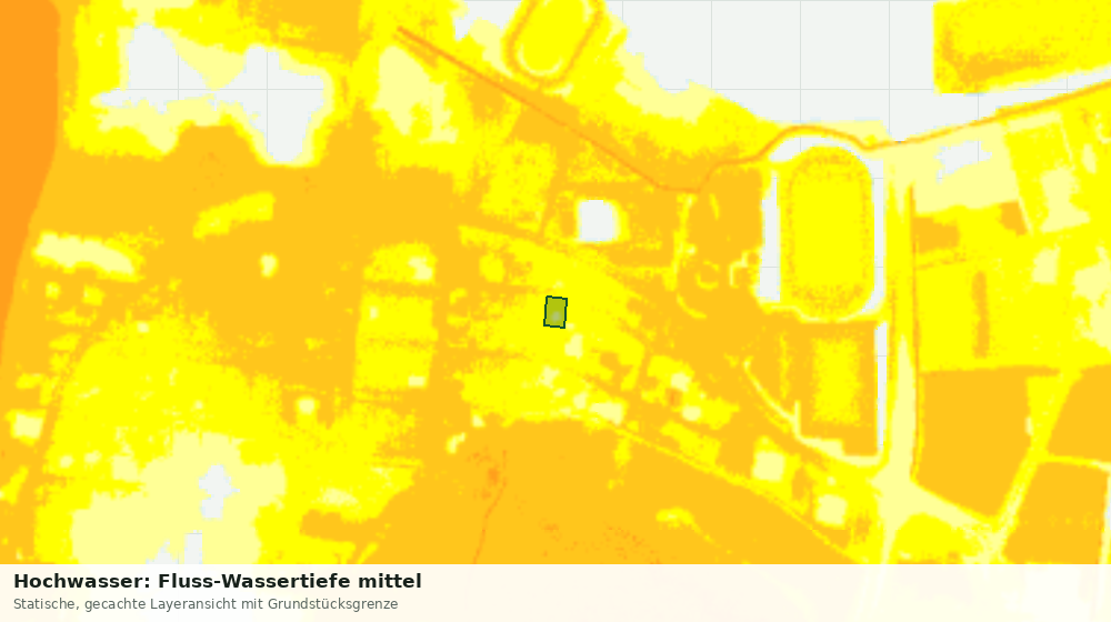 Statische Kartenansicht: Hochwasser: Fluss-Wassertiefe mittel