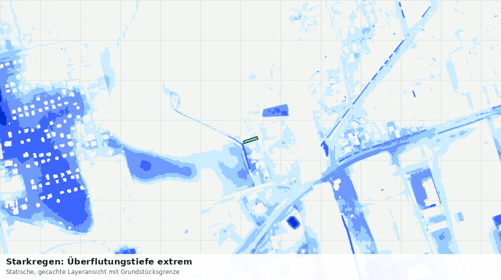 Statische Kartenansicht: Starkregen: Überflutungstiefe extrem