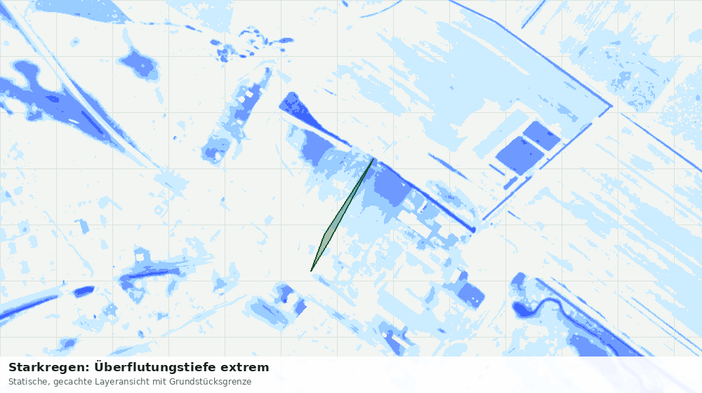 Statische Kartenansicht: Starkregen: Überflutungstiefe extrem