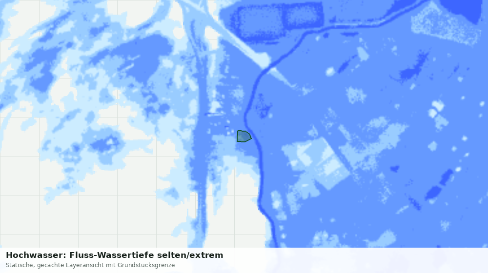 Statische Kartenansicht: Hochwasser: Fluss-Wassertiefe selten/extrem