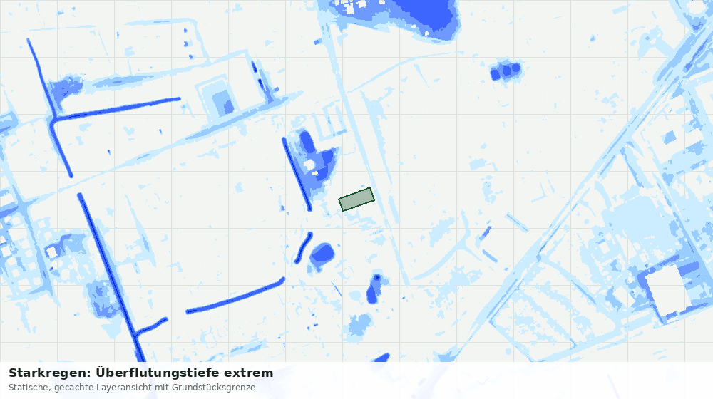 Statische Kartenansicht: Starkregen: Überflutungstiefe extrem