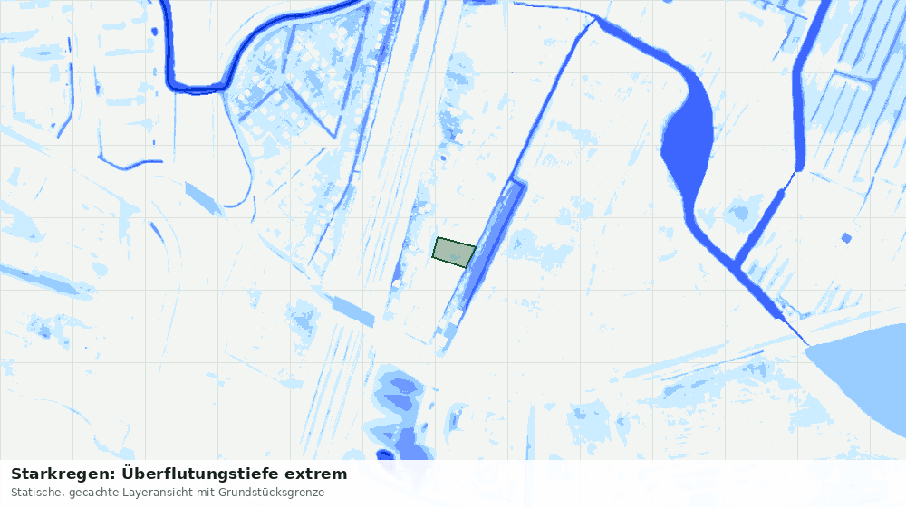 Statische Kartenansicht: Starkregen: Überflutungstiefe extrem