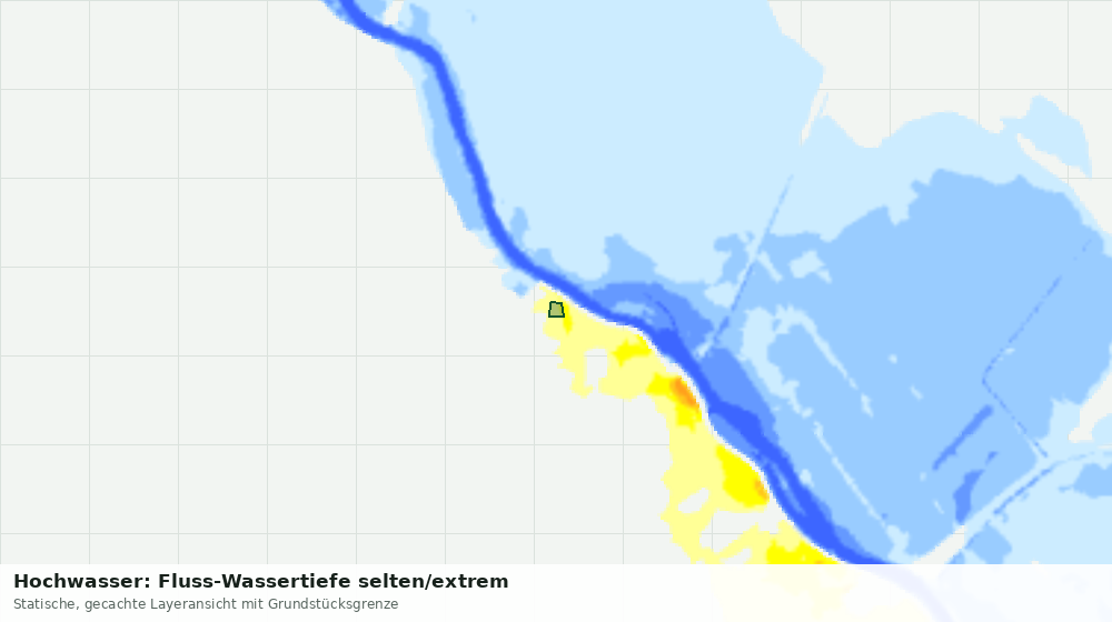 Statische Kartenansicht: Hochwasser: Fluss-Wassertiefe selten/extrem