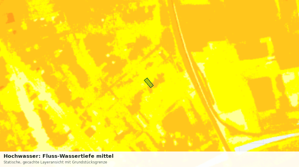 Statische Kartenansicht: Hochwasser: Fluss-Wassertiefe mittel