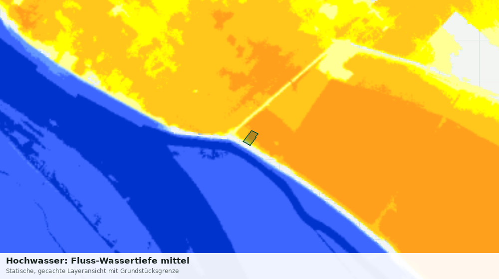 Statische Kartenansicht: Hochwasser: Fluss-Wassertiefe mittel
