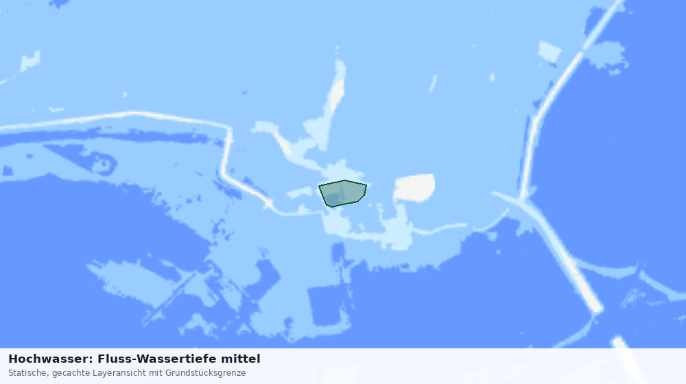 Statische Kartenansicht: Hochwasser: Fluss-Wassertiefe mittel