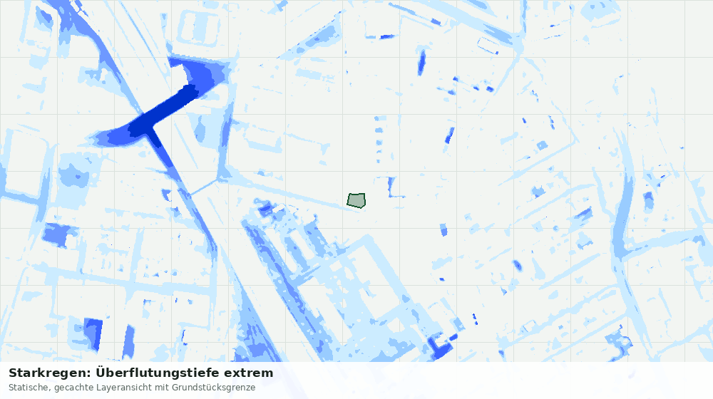 Statische Kartenansicht: Starkregen: Überflutungstiefe extrem