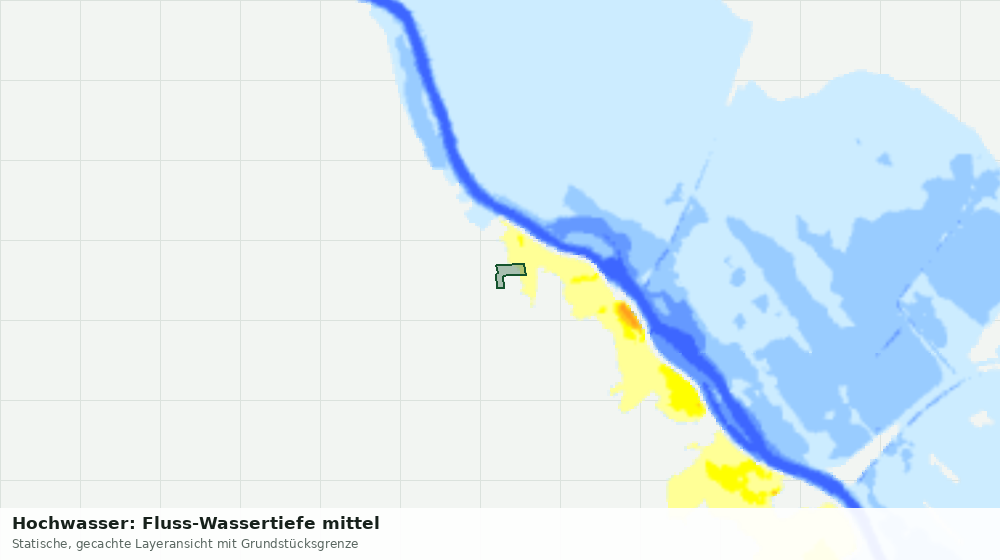 Statische Kartenansicht: Hochwasser: Fluss-Wassertiefe mittel