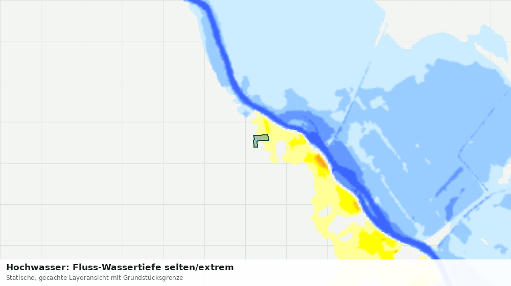 Statische Kartenansicht: Hochwasser: Fluss-Wassertiefe selten/extrem