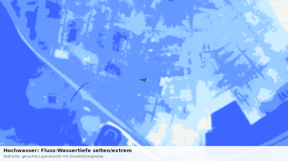 Statische Kartenansicht: Hochwasser: Fluss-Wassertiefe selten/extrem