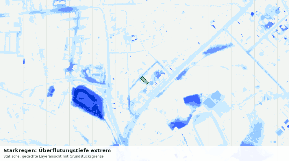 Statische Kartenansicht: Starkregen: Überflutungstiefe extrem