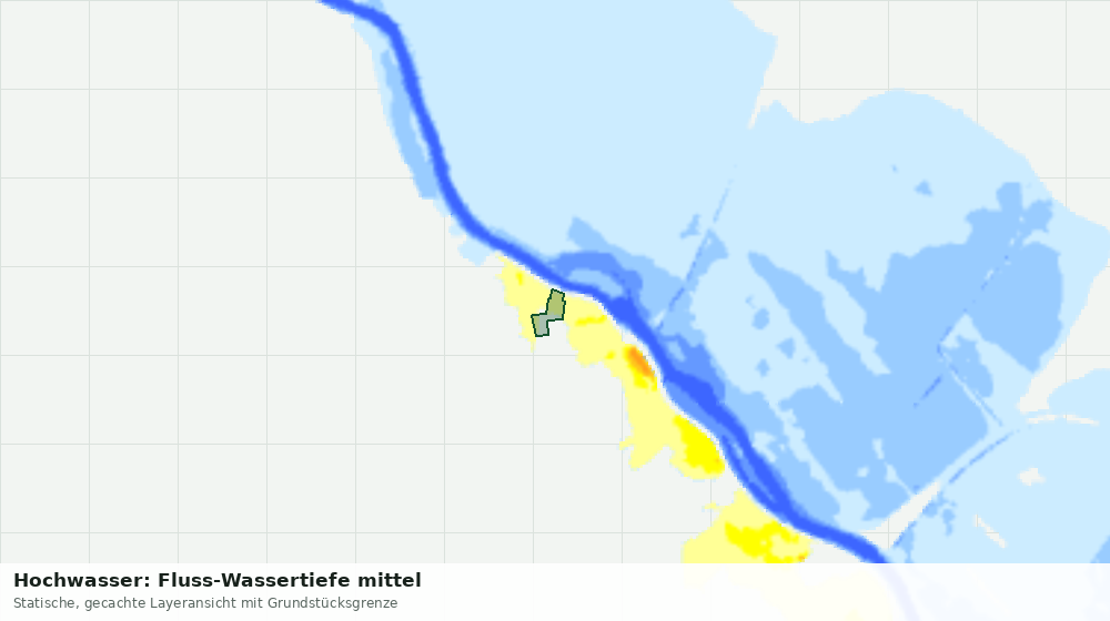 Statische Kartenansicht: Hochwasser: Fluss-Wassertiefe mittel