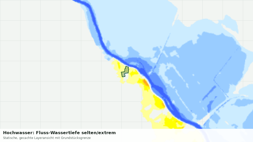 Statische Kartenansicht: Hochwasser: Fluss-Wassertiefe selten/extrem