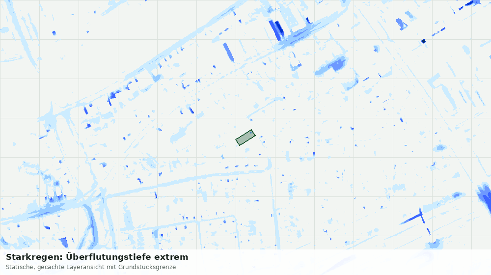 Statische Kartenansicht: Starkregen: Überflutungstiefe extrem