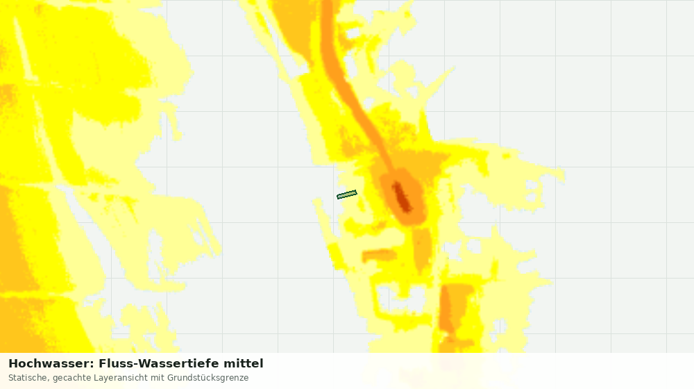 Statische Kartenansicht: Hochwasser: Fluss-Wassertiefe mittel